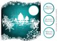 Snowflakes & Trees White Silhouette - Teal