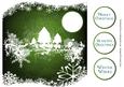 Snowflakes & Trees White Silhouette - Green