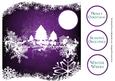 Snowflakes & Trees White Silhouette - Purple
