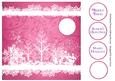 Winter Trees White Silhouette - Pink (blue, Teal, Purple)