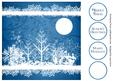 Winter Trees White Silhouette - Blue