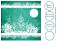 Winter Trees White Silhouette - Teal