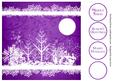 Winter Trees White Silhouette - Purple