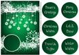 Baubles & Snowflakes White Silhouette - Teal