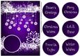Baubles & Snowflakes White Silhouette - Purple