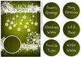 Baubles & Snowflakes White Silhouette - Green