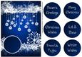 Baubles & Snowflakes White Silhouette - Blue