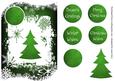 Christmas Trees & Snowflakes Shaped Topper - Green