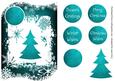 Christmas Trees & Snowflakes Shaped Topper - Blue