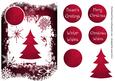 Christmas Trees & Snowflakes Shaped Topper - Cranberry