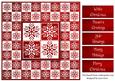 Snowflakes Tiled Square White Silhouette - Red