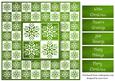Snowflakes Tiled Square White Silhouette - Green
