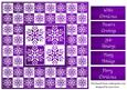 Snowflakes Tiled Square White Silhouette - Purple