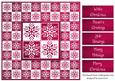 Snowflakes Tiled Square White Silhouette - Deep Pink