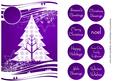 Christmas Tree White Silhouette - Purple