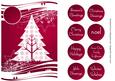 Christmas Tree White Silhouette - Cranberry