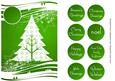 Christmas Tree White Silhouette - Green