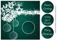 Baubles & Stars White Silhouette - Teal