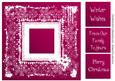 Snowflakes Square White Silhouette - Magenta