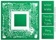 Snowflakes Square White Silhouette - Teal