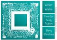 Snowflakes Square White Silhouette - Blue