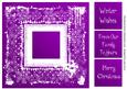 Snowflakes Square White Silhouette - Purple
