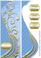 Blue & Gold Swirl Large Dl