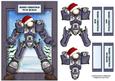 Merry Christmas Puny Human - Blue Robot
