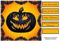 Halloween Topper / Party Invite - Jack O Lantern Pumpkin