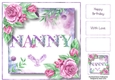 Soft Watercolour Roses - Nanny 8x8