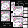 Soft Watercolour Roses Female Family Bumper Kit 4