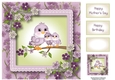 Mummy & 2 Baby Birds - mothers day or birthday 8x8