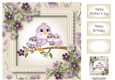 Mummy & 3 Baby Birds - mothers day or birthday 8x8