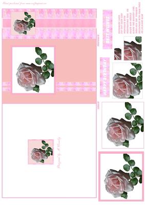 Pink Rose Bookmark Card