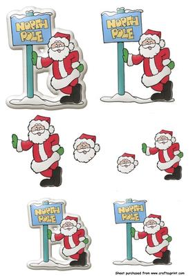 At the North Pole Decoupage Toppers
