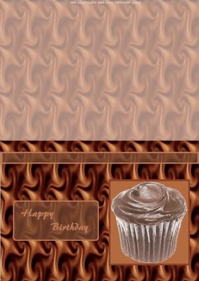 Chocolate Swirl and Cupcake Card