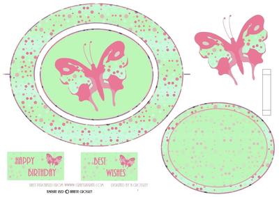 Wobble Spinner Butterfly (green/pink)