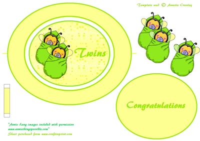 Baby Twins Wobble Spinner Card
