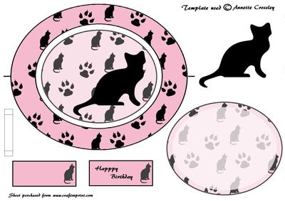 Wobble Spinner Card Cat Silhouette