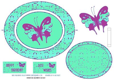 Butterfly Wobble Spinner (green/purple)