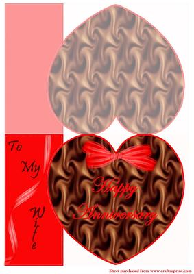 Chocolate Heart Anniversary Card