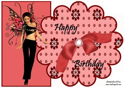 Pink Fairy and Flower Card Front