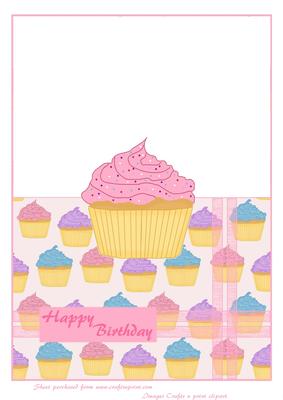 Cupcake Over the Edge Card Pink