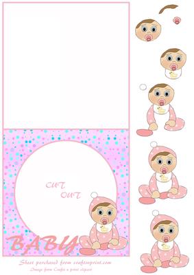 Baby Girl Aperture/photo Card
