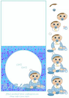 Baby Boy Aperture/photo Card