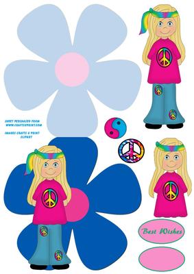 Flower and Hippy Shaped Card