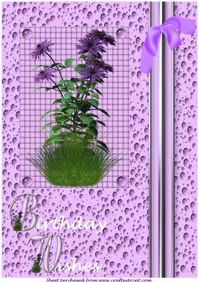 Dahlia Birthday Card Front