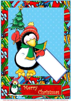 Penguin and Presents Card Front