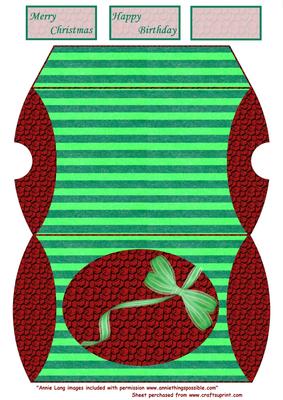 Christmas/birthday Green Red Pillow Box