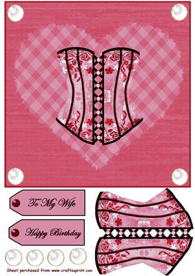 Pink Corset Square Card Front